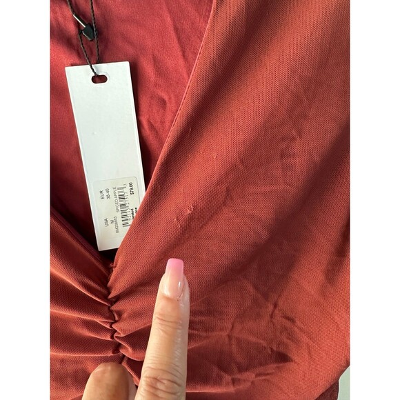 NWT BB Dakota X Steve Madden Spiced Apple Mesh Ruch Hour Bodycon Mini Dress M - Picture 7 of 7